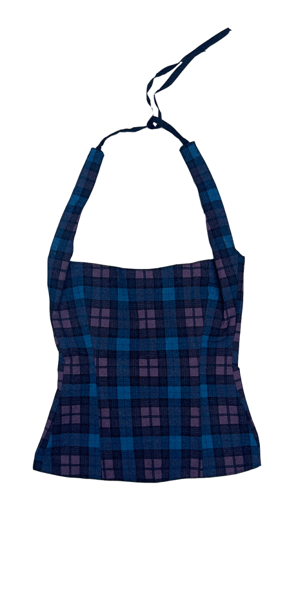 Corset Xadrez Azul - Imagem 3