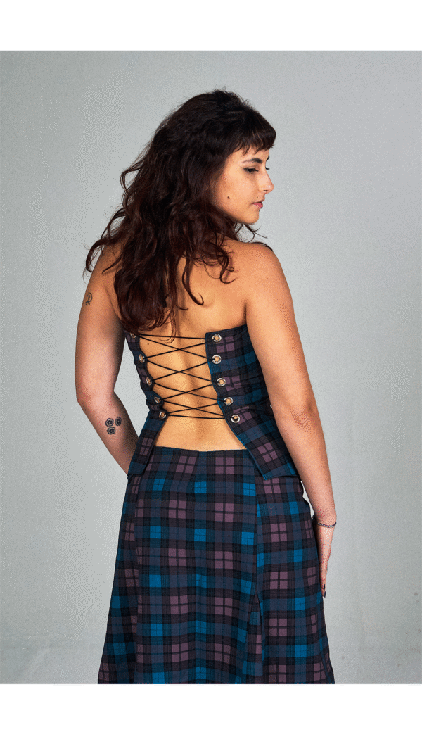 Corset Xadrez Azul - Imagem 2