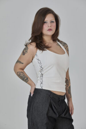 top branco frente única