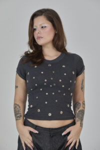 baby tee espiral grafite